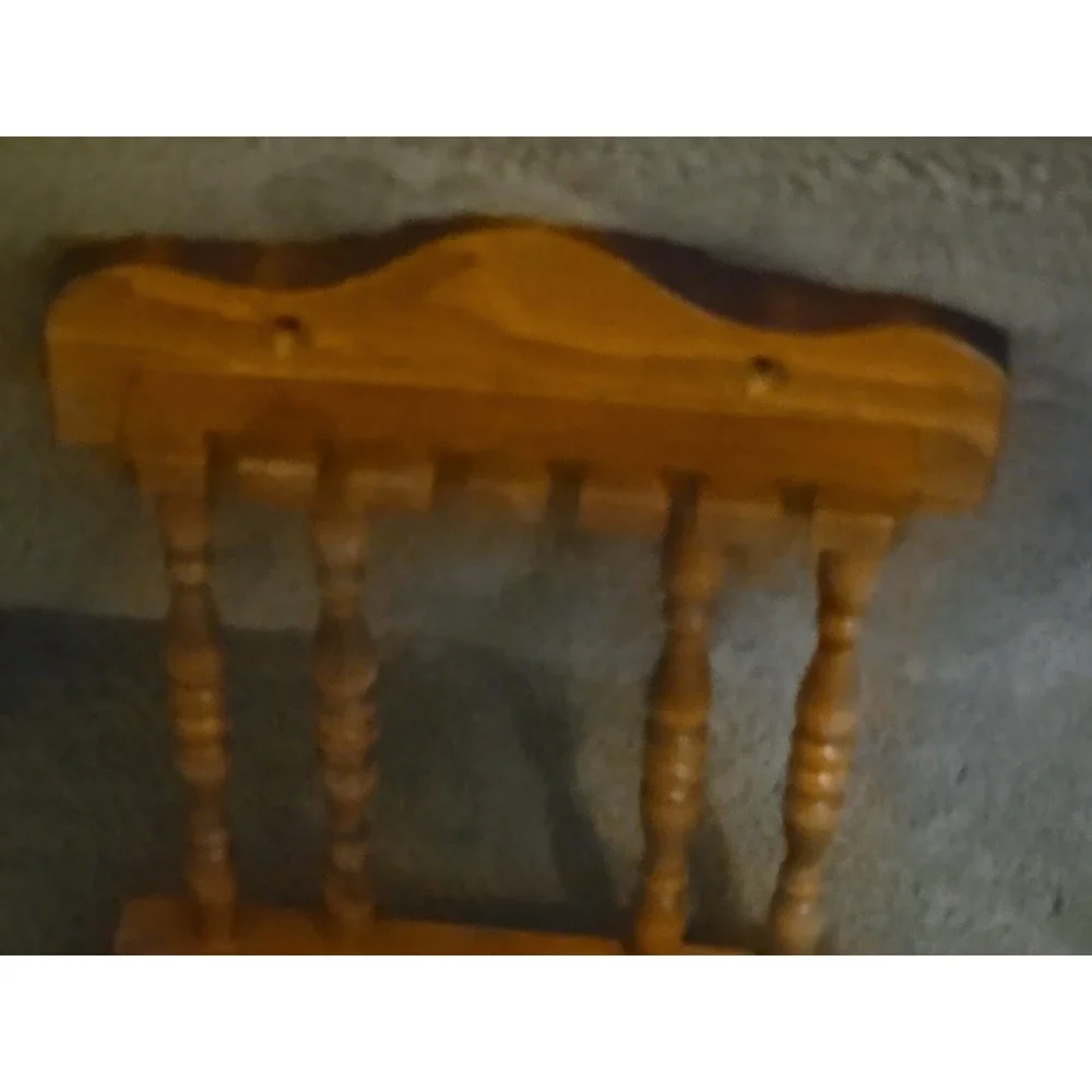 Vintage Wood Souvenir Spoon Display Rack Wall Hanging 12 Slot Holder 12x8 Oak